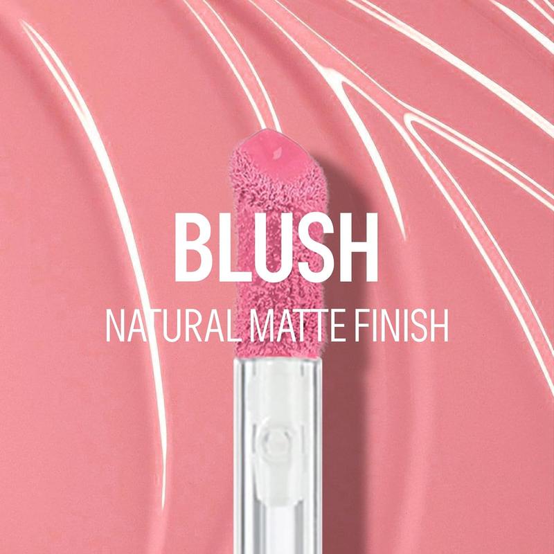 2 Colors Liquid Blush and Highlighter, Natural Face Blush High Glossy Liquid Illuminator, Silky Lightweight Blendable, Cool Pink & Champagne
