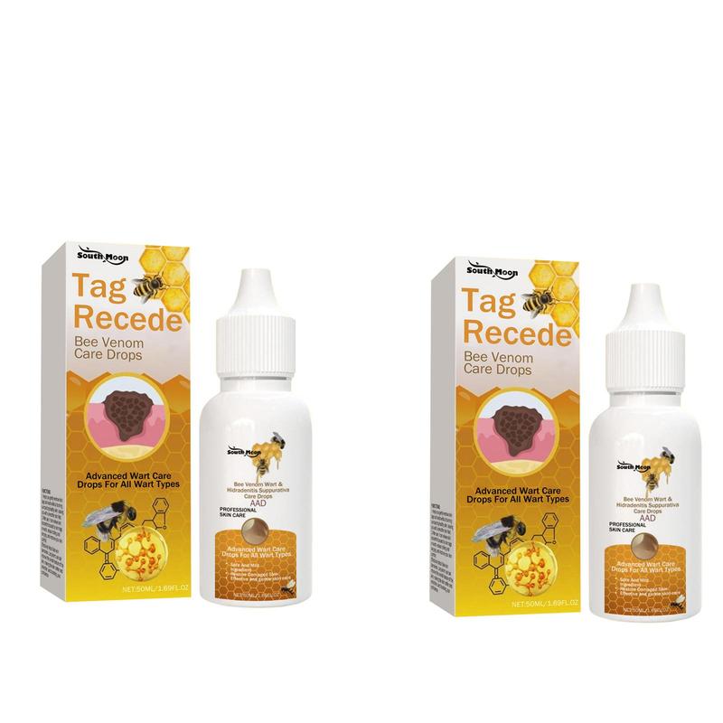 Bee Venom Skin Care Drops, 2 Counts set Gentle Wart Cleansing Smoothing Serum, Moisturizing Skin Care Kit for Women & Men
