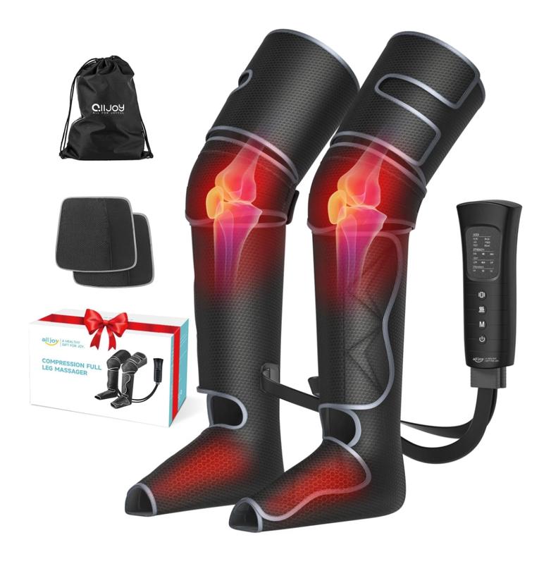 Leg Massager, Leg Air Compression Massager for Circulation and Pain Relief, 2 Levels Foot Knee Massager,6 Modes with Memory Function Controller, Full Leg Massager, Gift for Women Men
