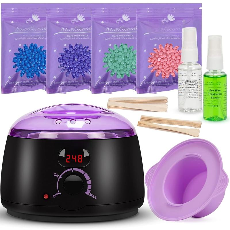 Waxing Kit -Digital Wax Warmer Machine for Hair Removal with 4 Packs of Hard Wax Beads &  Wax Pot for Full , , , Eyebrows, Bikini, Brazilian at Home Waxing Kit for Women Men