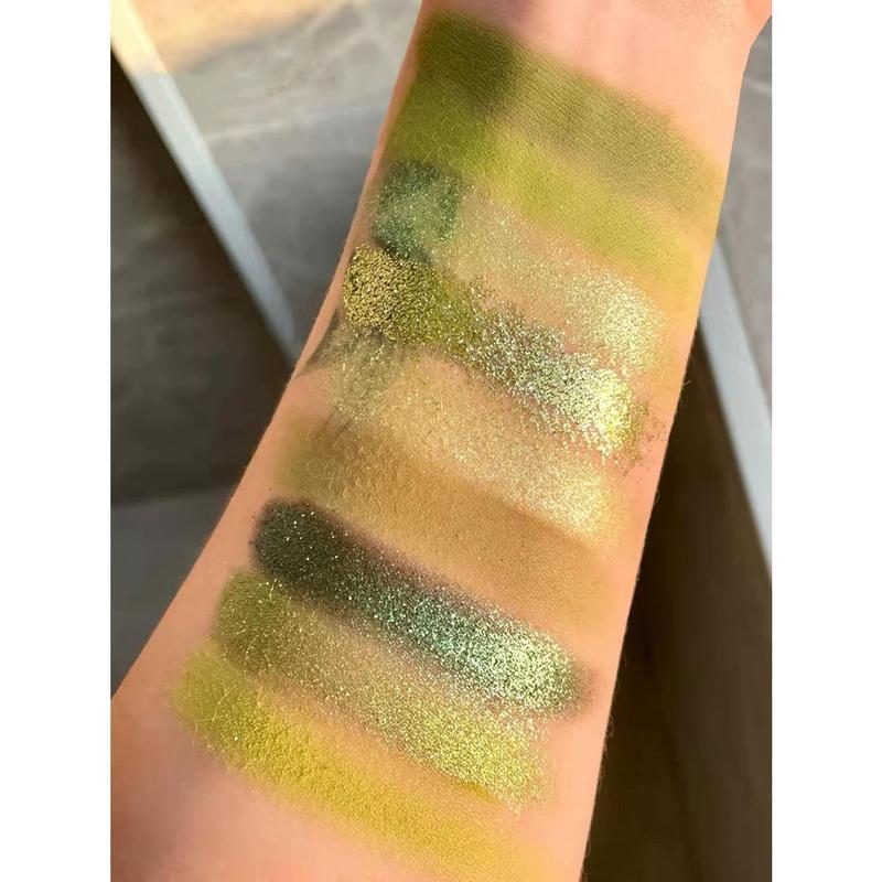 Olive Green Eyeshadow Palette 9 Colors Stunning Matte Glitter Eyeshadow Palette Longlasting Waterproof Shimmer Eye Shadow for  and Women (Set 5, Olive Green)