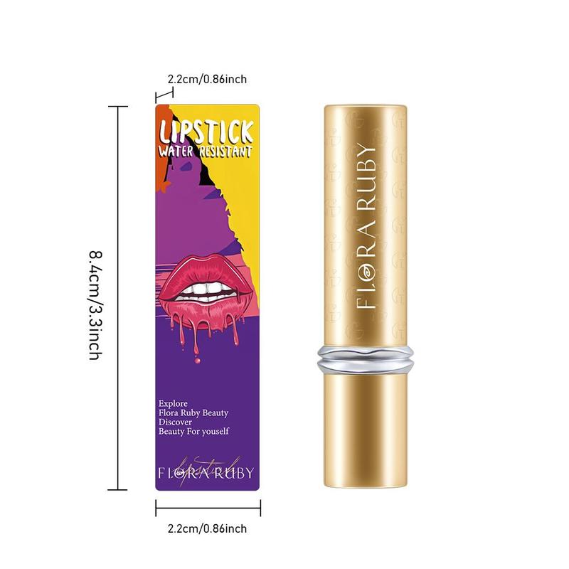 Long Lasting Waterproof Moisturizing Lipstick, 1 Count High Shine Lipstick, Highly Pigmented Non-stick Lip Color, Full Coverage Lipstick