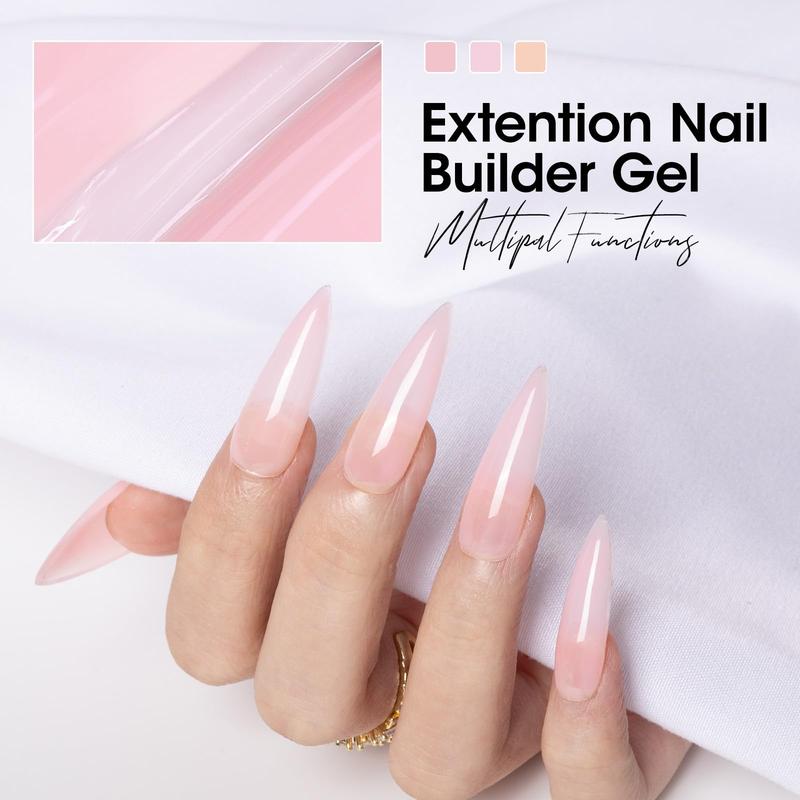 Builder Gel Kit - Nail Extension Gel Nude Pinks White Light Orange Builder Nail Gel Kit 4 Colors Hard Nail Gel Builder 15ml