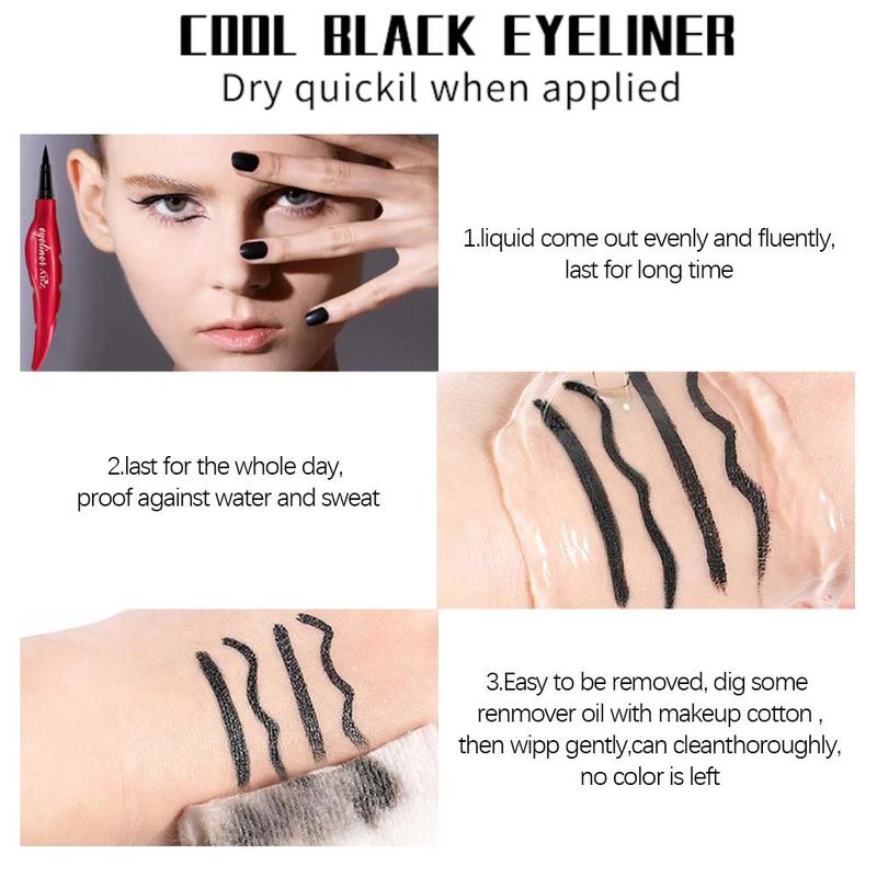 Waterproof Long-lasting Eyeliner, 1 2 3 Counts Quick Drying Eyeliner Pen, Easy To Apply, Easy To Color, Professional Daily Makeup Accessories