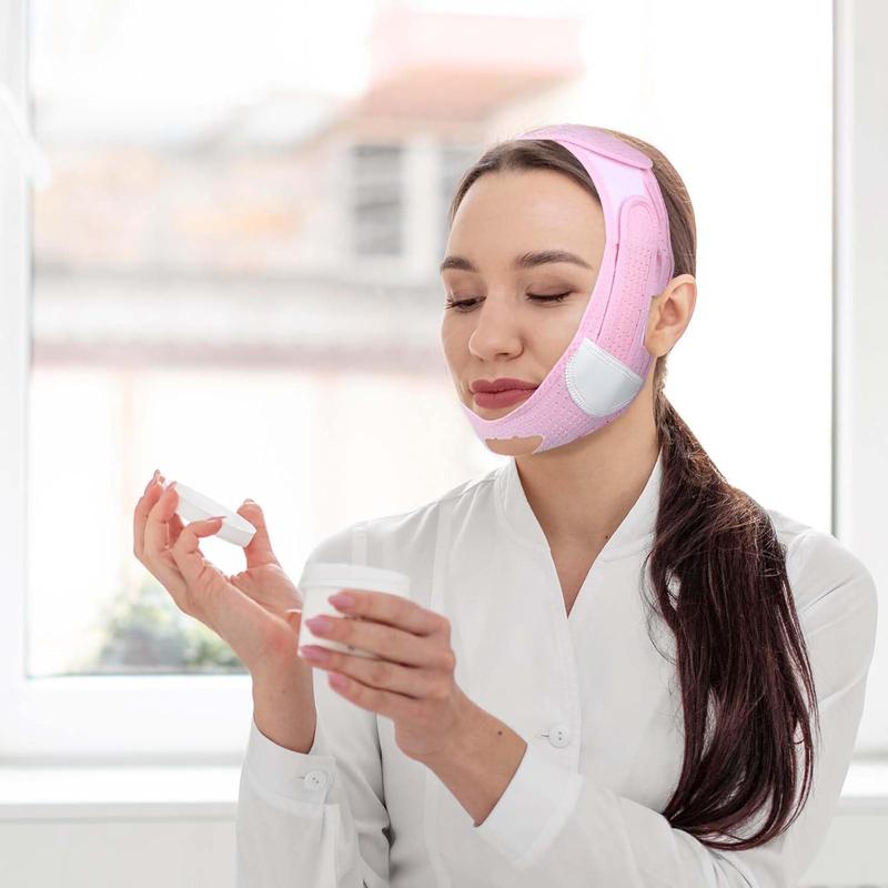 Reusable V-line Lifting Tape Breathable Double Chin Lift Strap Preventing Sagging Face Straps Comfortable Tightening Skin Lifting Mask Belt for Women Men Depuffing Innovative Lifting Tech