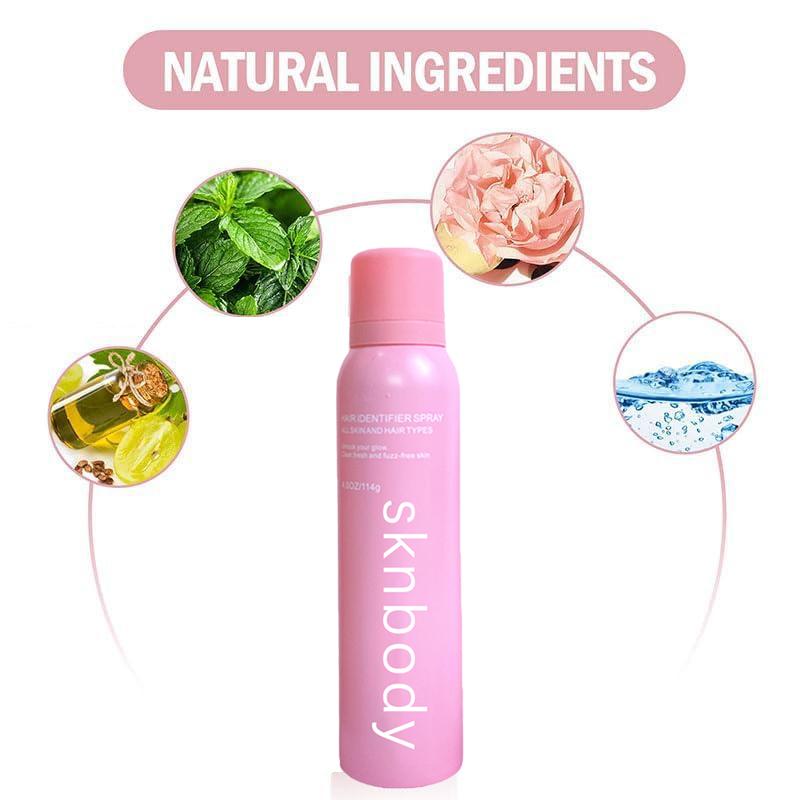 sknbody facial shaving hair identification spray, aerosol powder spray, skin body facial hair identification spray, women's peach fuzz shaving (send razor x4) flamingo waxstrips peach fuzz white spray slime mask hair removal