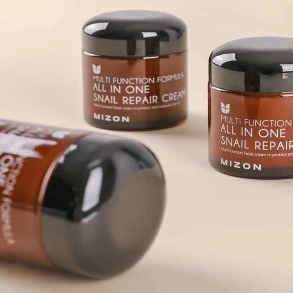 MIZON All in One Snail Repair Cream - KOREAN COSMETICS Snail Mucin Recovery Cream for Wrinkles & Blemishes Hyaluronic Hydrating