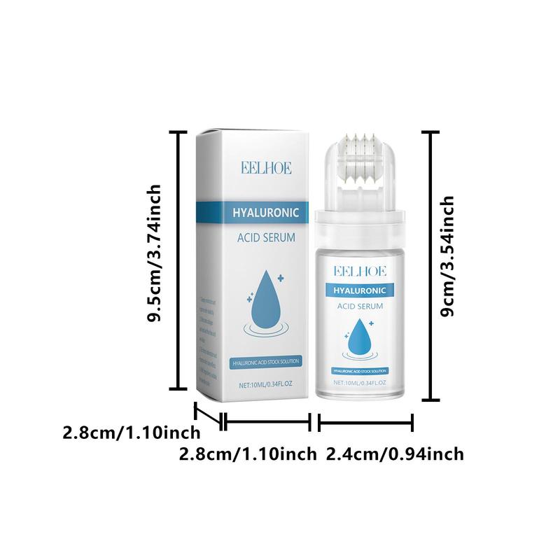 Hyaluronic Acid Serum with Micro Needle Roller Applicator, Deeply Moisturizing Facial Serum, Hydrating Facial Essence, Face Lotion for Women & Men