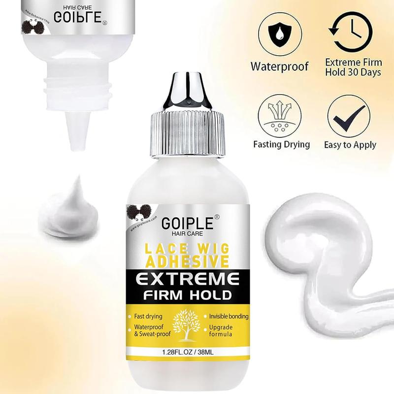 Strong Hold Wig Glue Waterproof Lace Front Wig Glue with Tools Hair Wax Stick GelWig Glue Remover Haircare Cosmetic