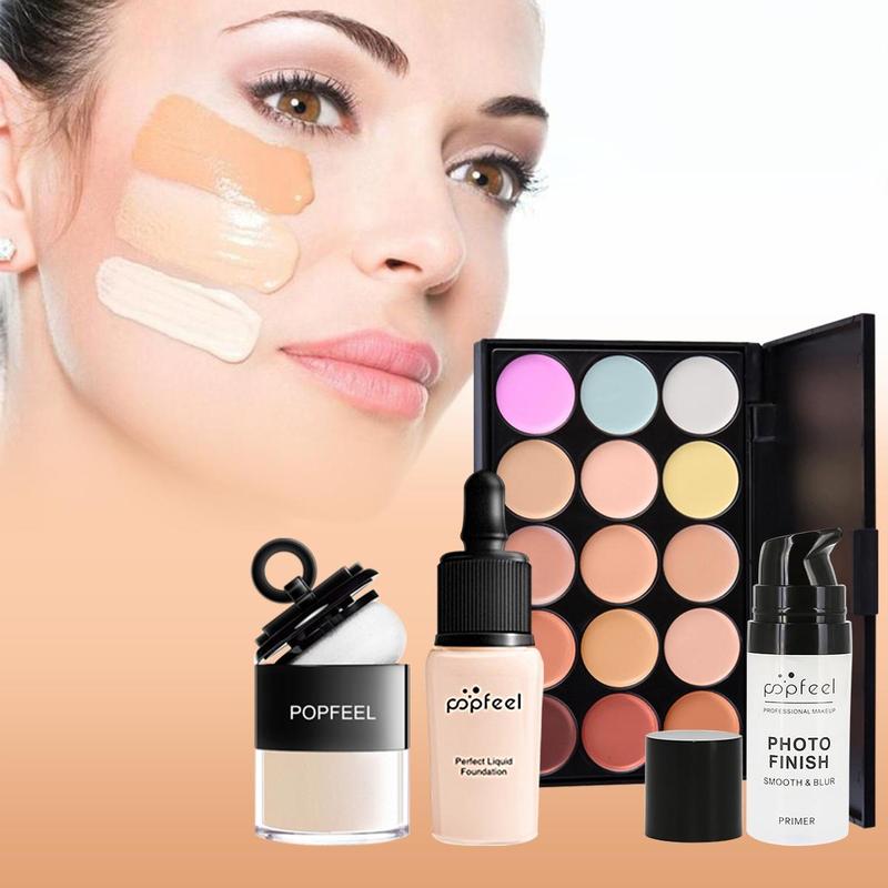 All-in-one Makeup Kit Gift Set Includeing Eyeshadow Palette, Foundation, Lip Gloss, Blush, Brushes, Eyeliner, 1 Set Makeup Tools for Professional and Personal Use