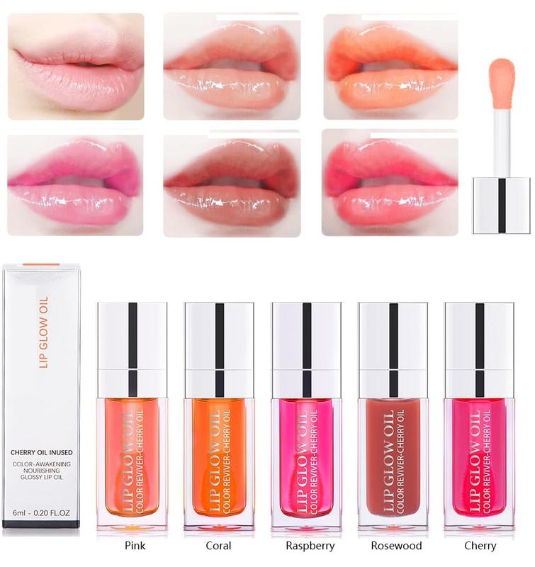 NEW  Hydrating Lip Oil - Moisturizing, Plumping Lip Gloss Balm With Cherry Tint Skincare Comfort Moisturizer Moisture Hydrate