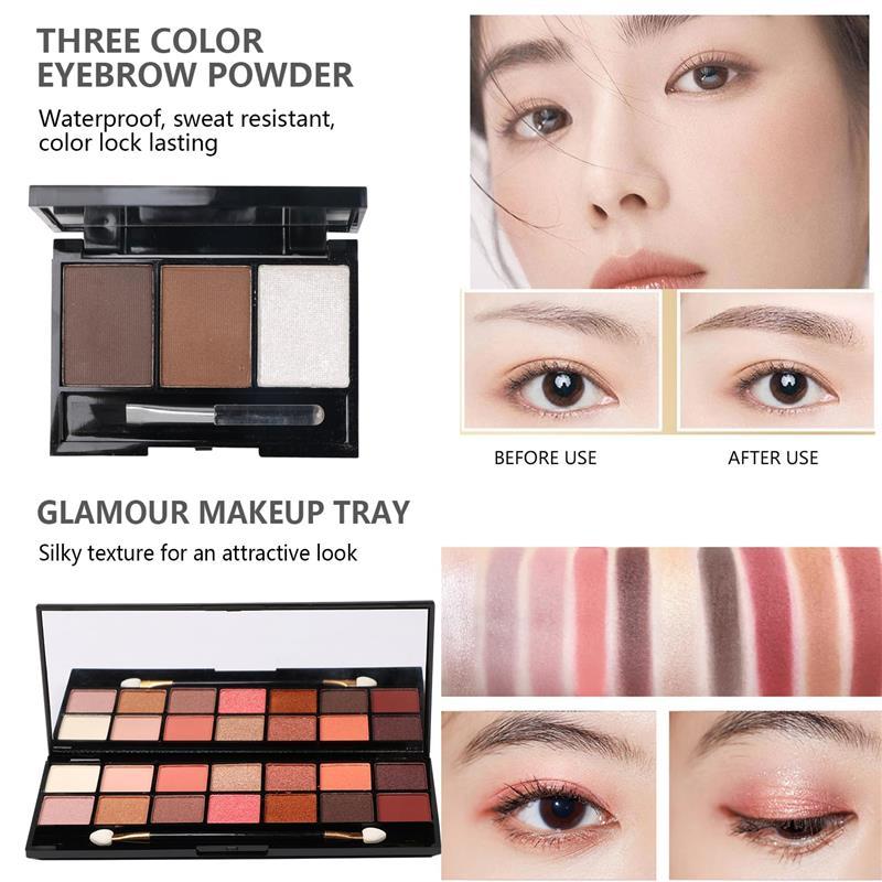 All in One Makeup Kit for Makeup bag 2X14 Cosmetic Eyeshadow Set makeup kit makeup accessory travel brush all-in-one