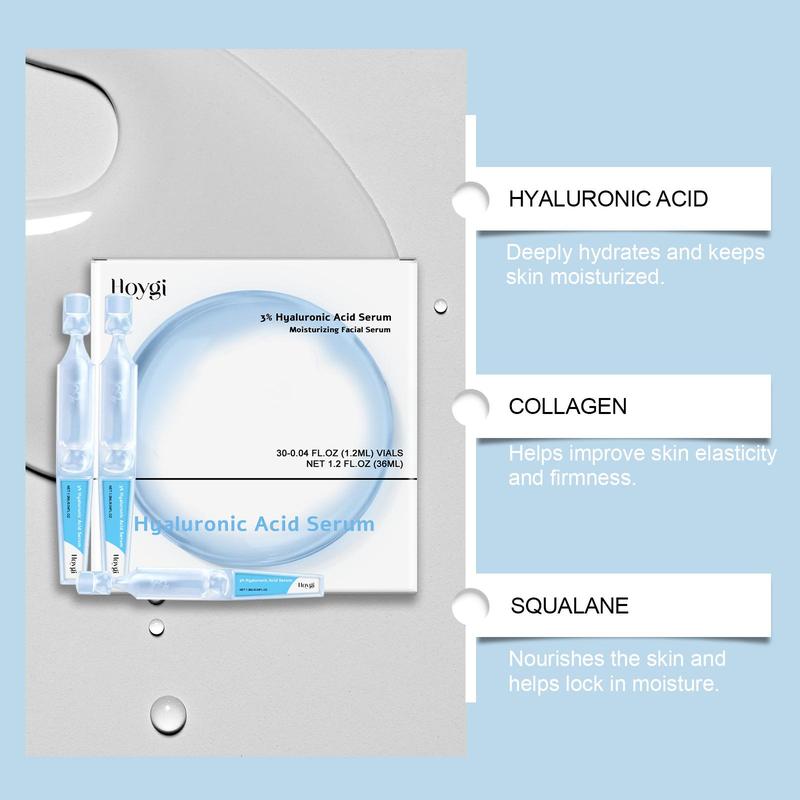 Hyaluronic Acid Moisturizing Serum, 4 Counts set Hydrating Facial Essence, Nourishing Skin Care Product for Women & Girls