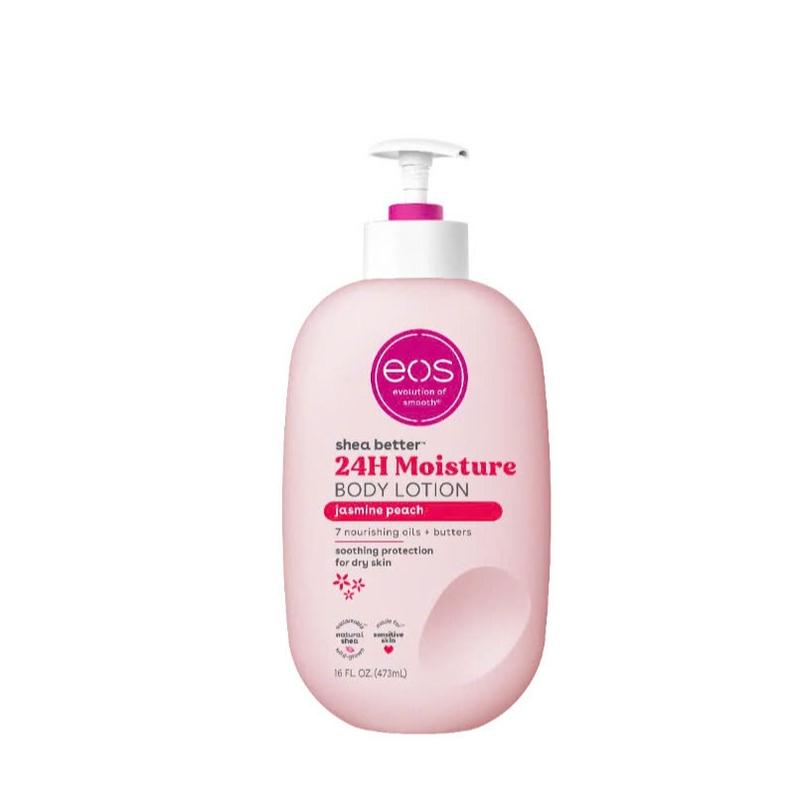 eos Shea Better Body Lotion- Jasmine Peach, Soothes Dry Skin, 16 fl oz